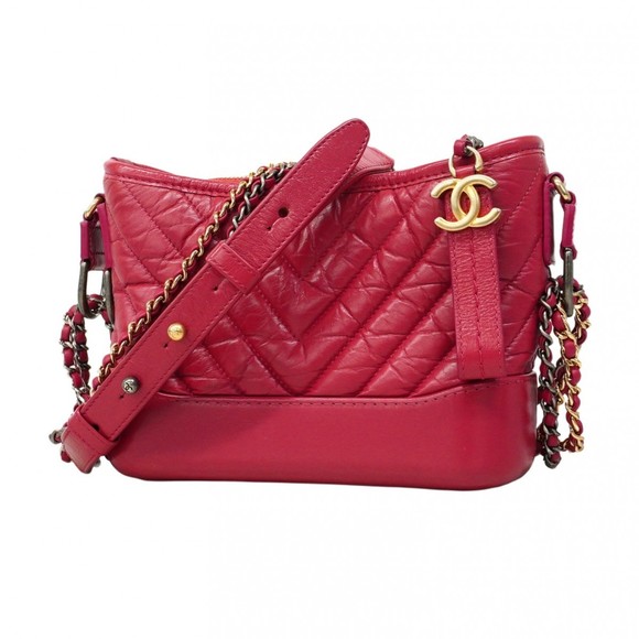 Chanel Gabriel Shoulder Bag, V-Stitch Chain Calfskin, Pink Gold, Women's - Picture 1 of 10